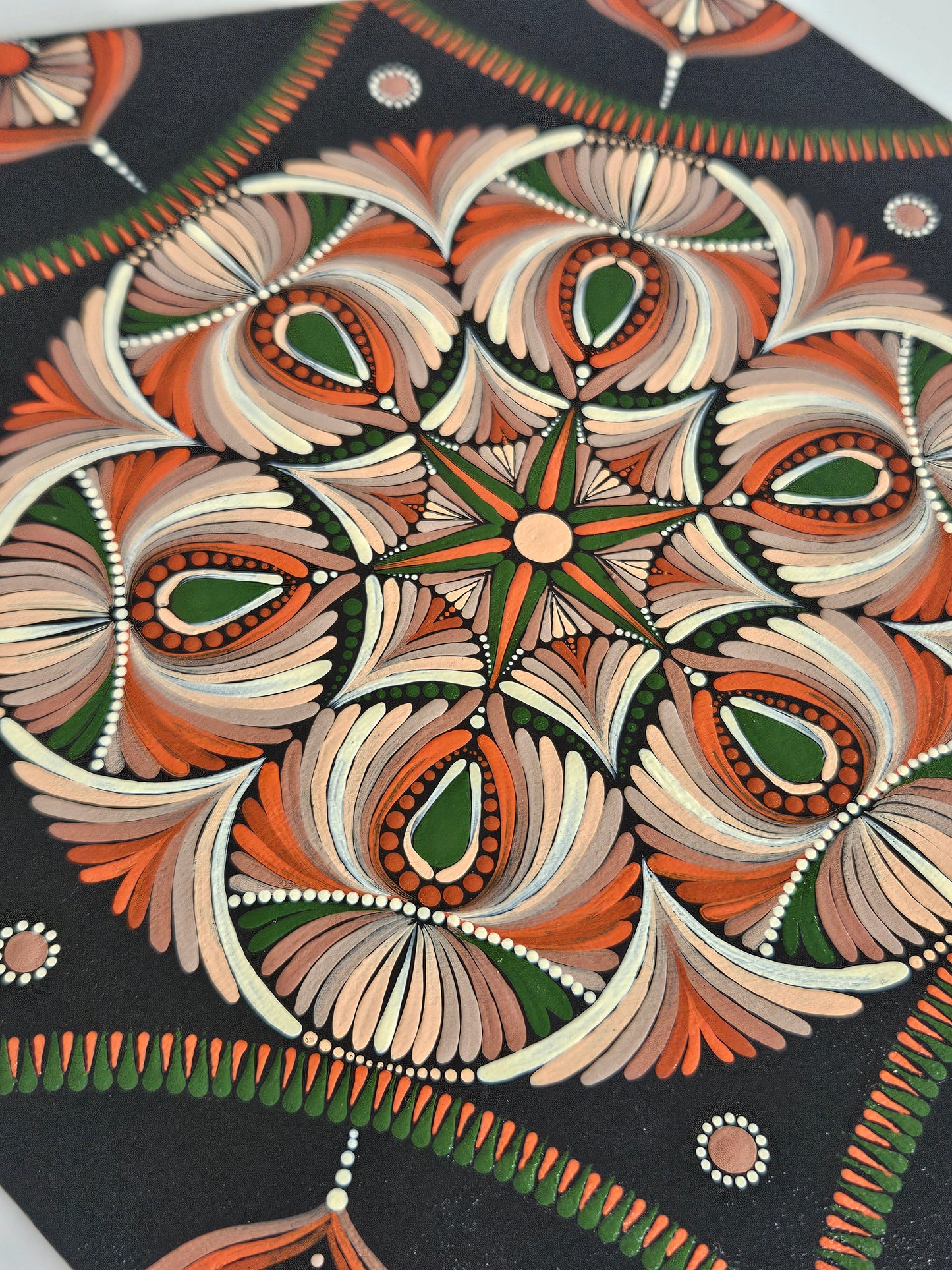 12" Acrylic Hand-painted Hexagon shaped Canvas Dot Mandala - Boho Wall Hanging Home Decor - anniversary and birthday Gift