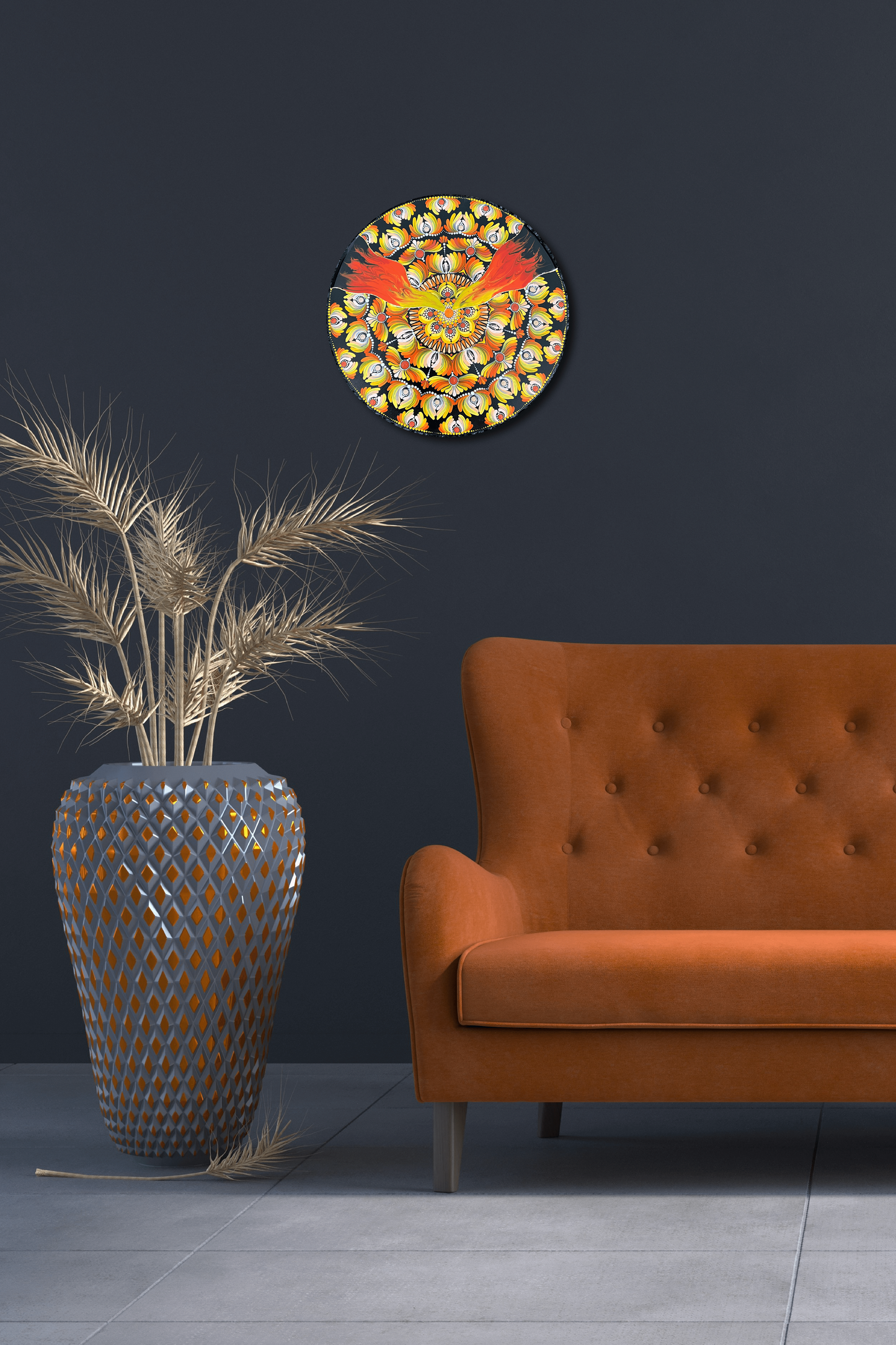 12" Acrylic Hand-painted wooden MDF Dot Mandala - Resin Boho Wall Hanging Home Decor - anniversary and birthday Gift