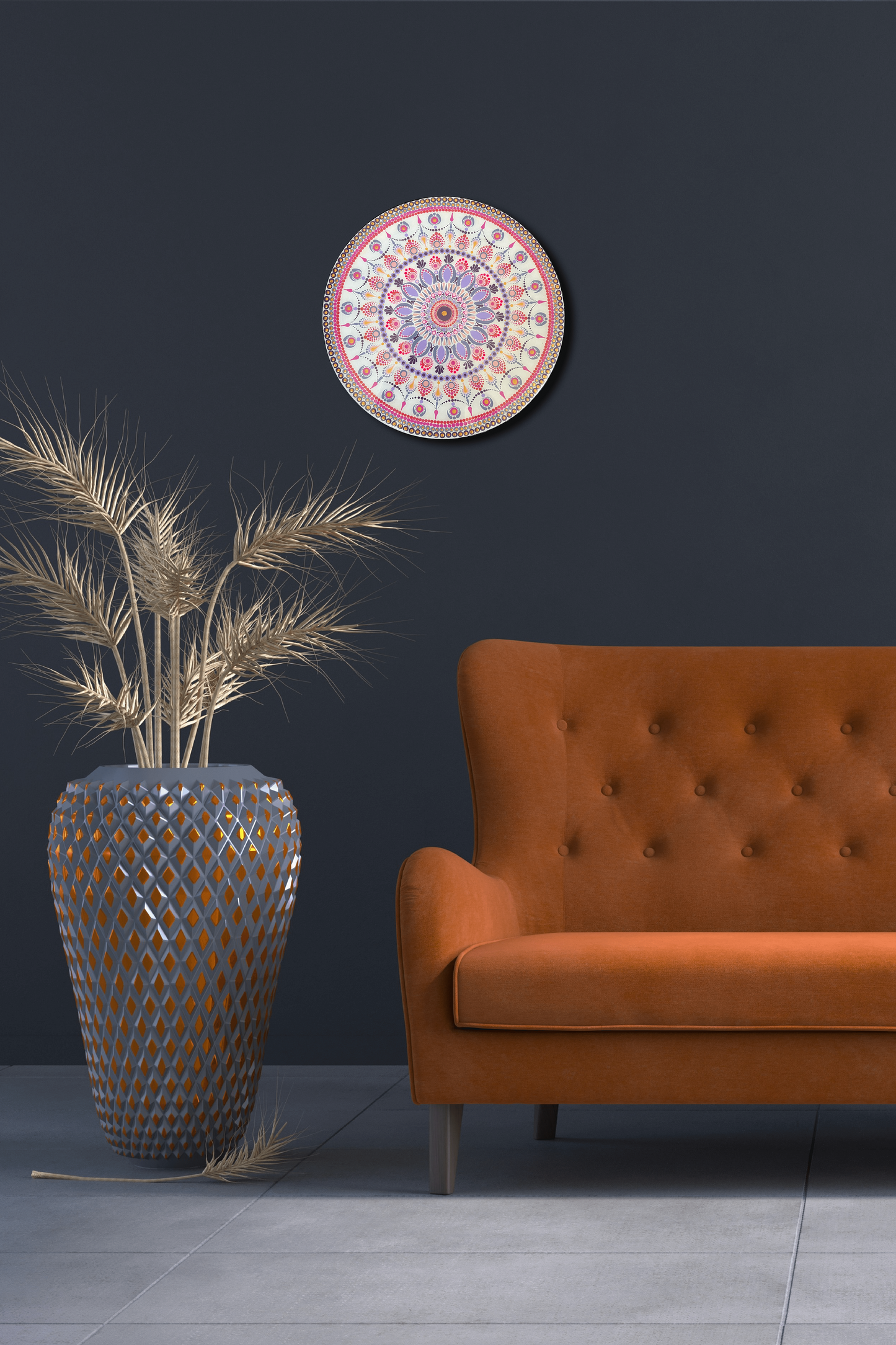 12" Acrylic Hand-painted wooden MDF Dot Mandala - Resin coated Boho Wall Hanging Home Decor - anniversary and birthday Gift
