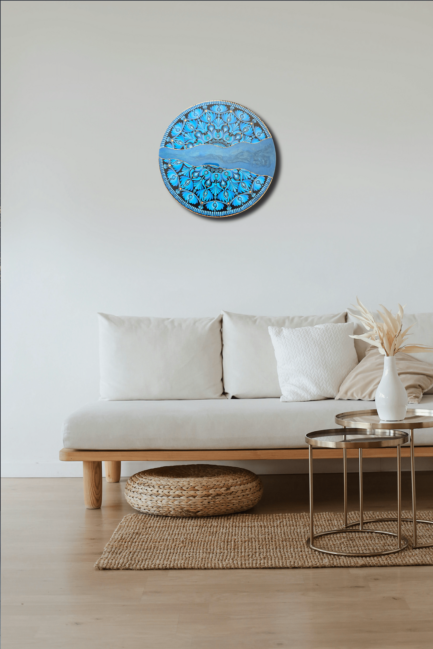 12" Acrylic Hand-painted wooden MDF Dot Mandala - Resin Boho Wall Hanging Home Decor - anniversary and birthday Gift