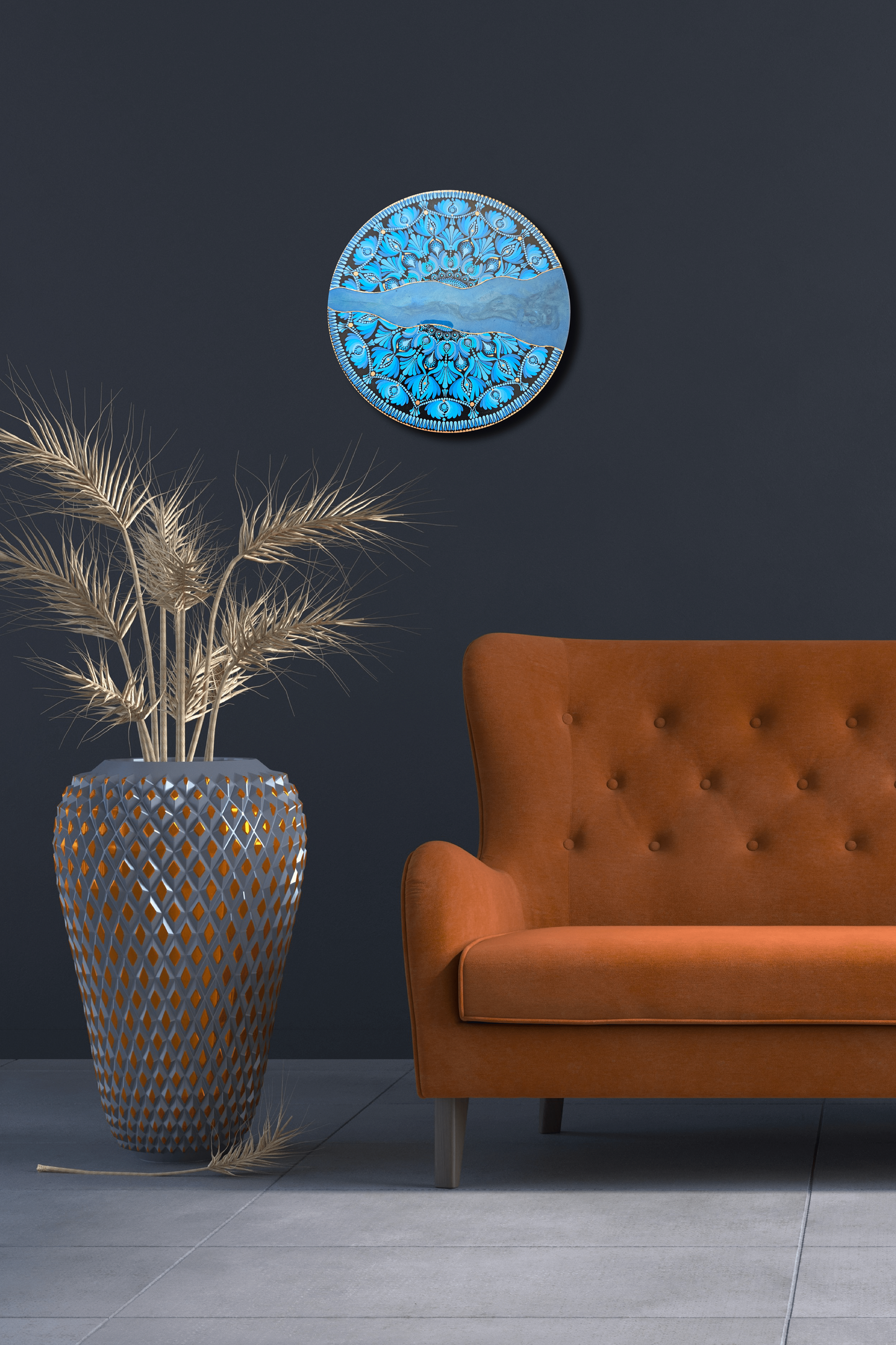 12" Acrylic Hand-painted wooden MDF Dot Mandala - Resin Boho Wall Hanging Home Decor - anniversary and birthday Gift