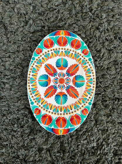 11.7" Acrylic Hand-painted Oval shaped Canvas Dot Mandala - Boho Wall Hanging Home Decor - anniversary and birthday Gift